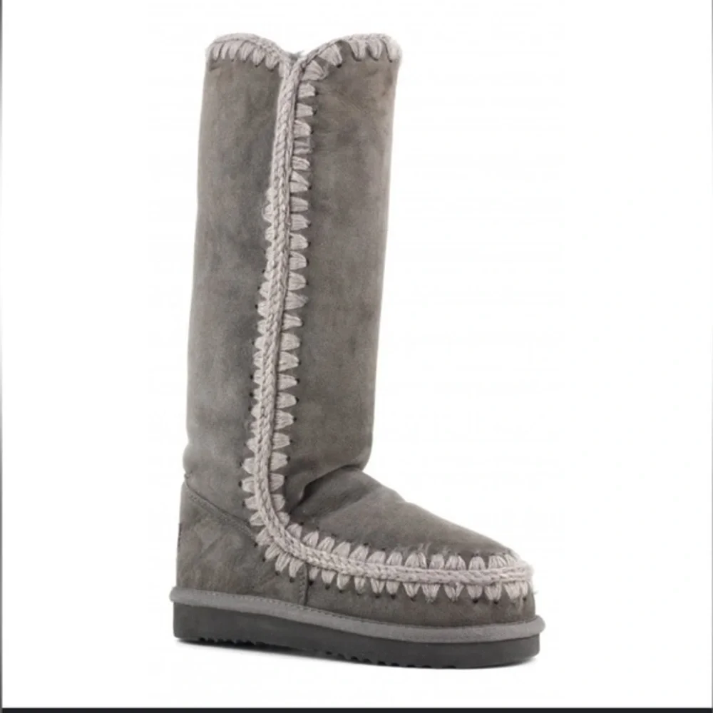 MOU Eskimo 40 tall grey suede boots